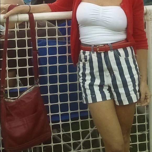 American Apparel Pants - American Apparel Striped High Waist Shorts